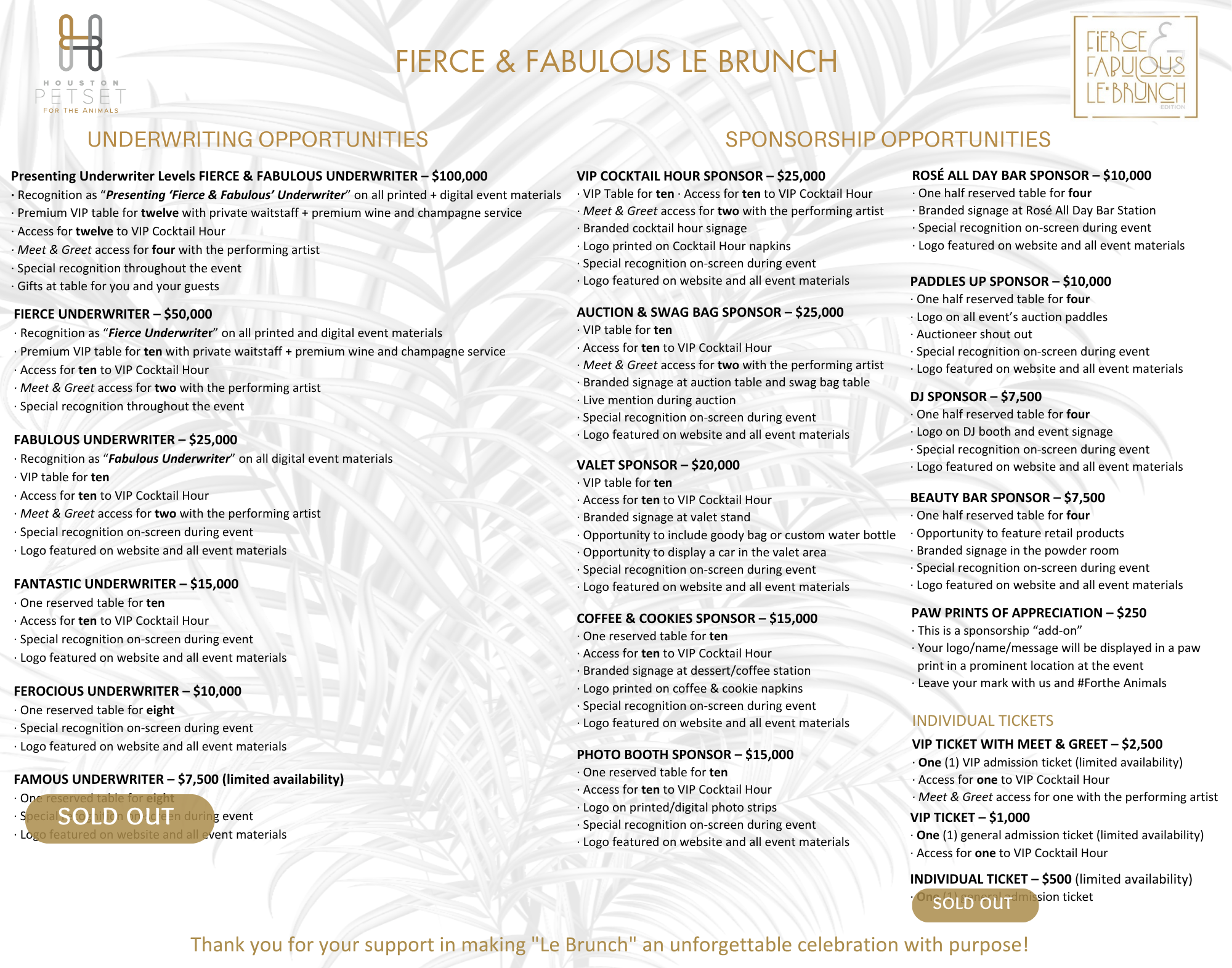 Soiree Sponsor Levels for Website 2025